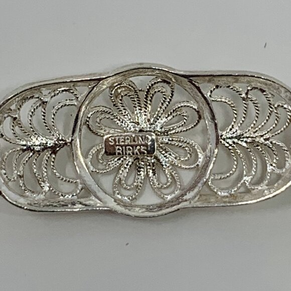 Birks Sterling Silver Floral Filigree Bracelet Size 6 - Picture 7 of 12